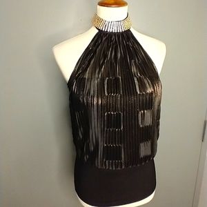 PLEATED HALTER